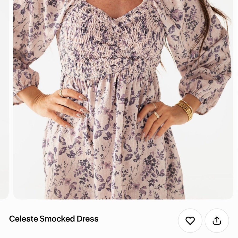 Elegant Floral Long Sleeve Dress